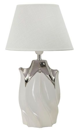 Lampe de table design céramique blanc et gris élégante BILLY