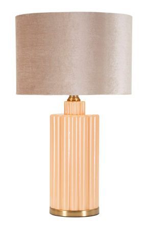 Lampe de table design élégante pied rainuré nacré PERLY