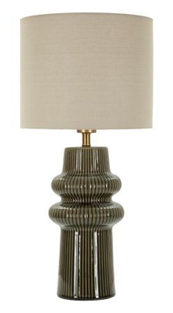Lampe de table design gris-vert aux lignes sinueuses HARMONY