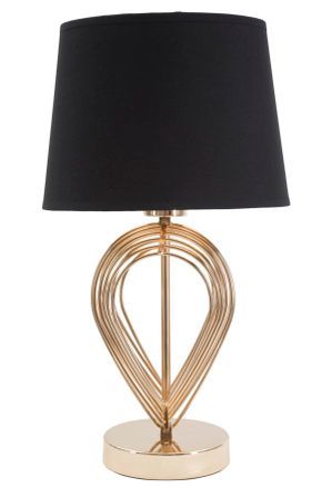 Lampe de table design métal doré et abat-jour noir élégant MAXT
