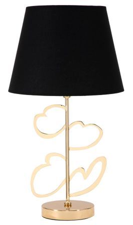 Lampe de table dorée design avec abat-jour noir Harts