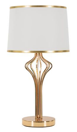 Lampe de table dorée géométrique blanche SLIMMY