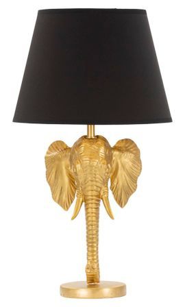 Lampe de table éléphant noir doré Éléphant PRESTIGE