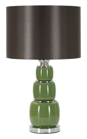 Lampe de table Eva Trois verre vert velours noir design chic