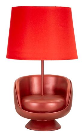 Lampe de table fauteuil design rouge Retro