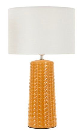 Lampe de table moutarde design céramique relief tridimensionnel brillant GLISS