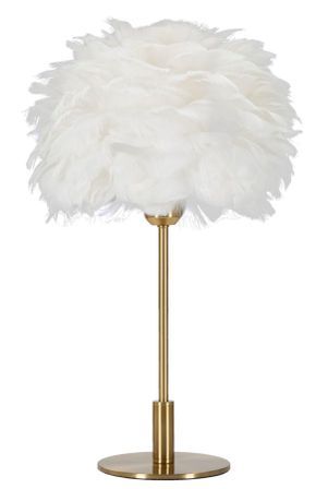 Lampe de table plume blanche design chic et aérien ALBA