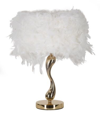 Lampe de table plume dorée design ROSA
