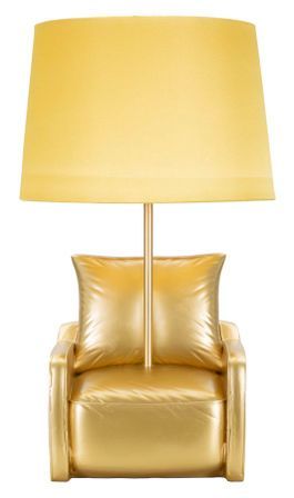 Lampe de table style Mid-Century jaune ocre en résine Rétro