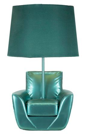 Lampe de table style Mid-Century turquoise en résine Retro