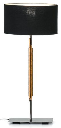 Lampe de table tissu et métal noir et doré Ariana 2