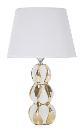 Lampe design sphères en céramique blanche et dorée Glam Balls
