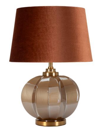 Lampe design verre et abat-jour brun élégant de table PRAGUE