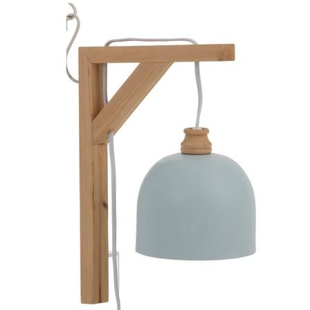 Lampe murale enfant pin massif et métal bleu Peeka - Lot de 4