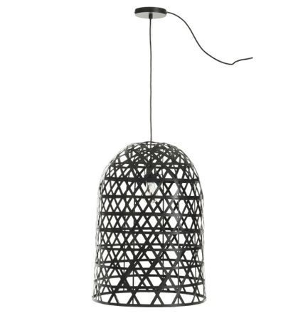 Lampe suspension bambou noir Bialli