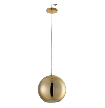 Lampe suspension boule verre doré Narsh 26 cm