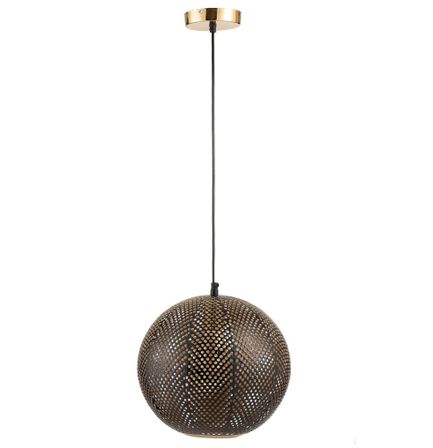 Lampe suspension métal doré et laqué noir Narsh