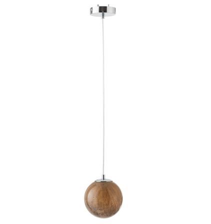 Lampe suspension ronde verre marron Nissy