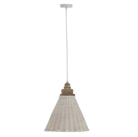 Lampe suspension rotin blanc Nayra