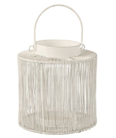 Lanterne métal mate blanc Marcos H 19 cm