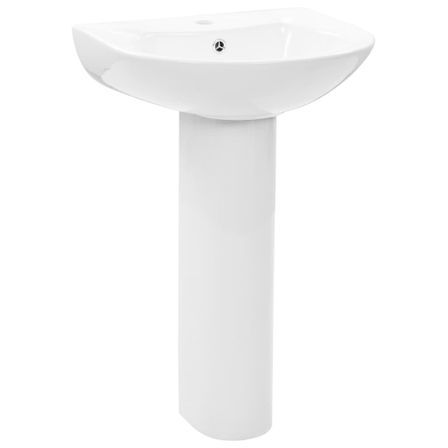 Lavabo autoportant avec socle Céramique Blanc 520x440x190 mm