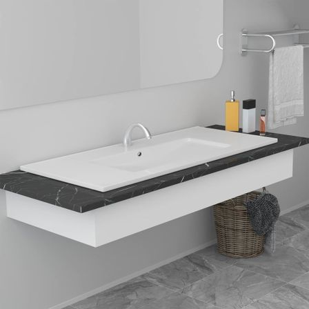 Lavabo encastré 100,5x46,3x17,5 cm Céramique Blanc