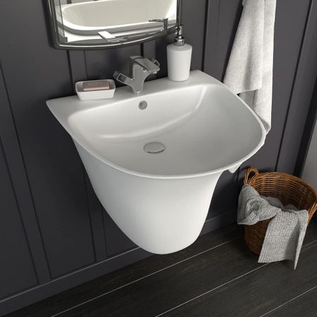 Lavabo mural Céramique Blanc 470 x 450 x 370 mm