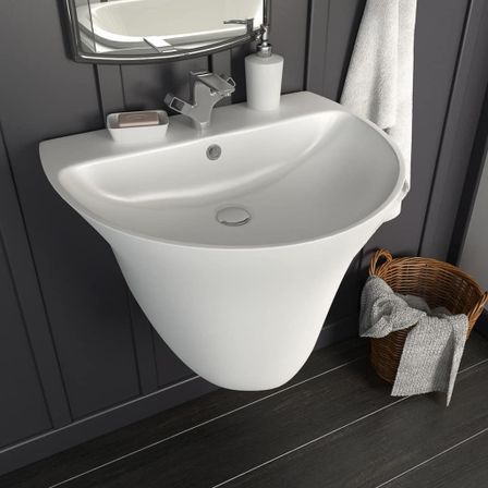 Lavabo mural Céramique Blanc 560 x 480 x 420 mm