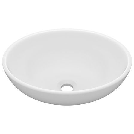 Lavabo ovale de luxe Blanc mat 40x33 cm Céramique