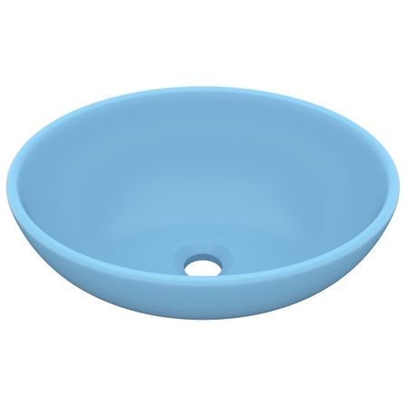 Lavabo ovale de luxe Bleu clair mat 40x33 cm Céramique