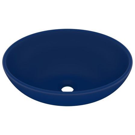 Lavabo ovale de luxe Bleu foncé mat 40x33 cm Céramique