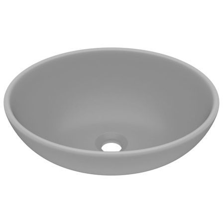 Lavabo ovale de luxe Gris clair mat 40x33 cm Céramique