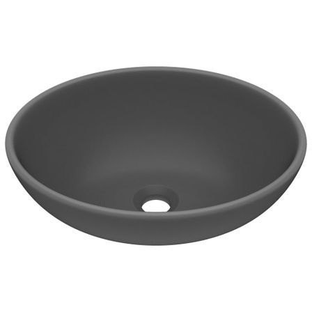 Lavabo ovale de luxe Gris foncé mat 40x33 cm Céramique