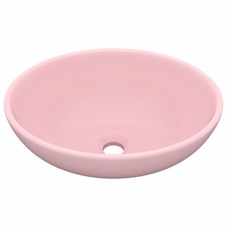 Lavabo ovale de luxe Rose mat 40x33 cm Céramique