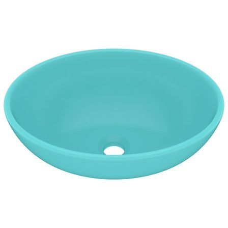 Lavabo ovale de luxe Vert clair mat 40x33 cm Céramique