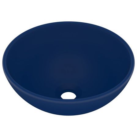 Lavabo rond de luxe de salle Bleu foncé mat 32,5x14cm Céramique