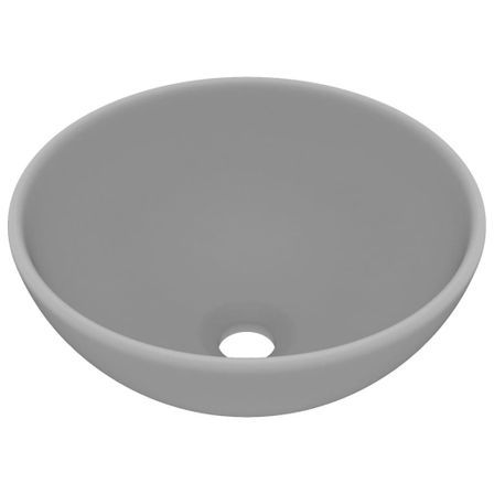 Lavabo rond de luxe de salle Gris clair mat 32,5x14cm Céramique