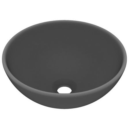 Lavabo rond de luxe de salle Gris foncé mat 32,5x14cm Céramique