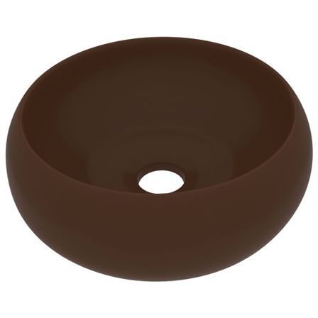 Lavabo rond de luxe Marron foncé mat 40x15 cm Céramique 2