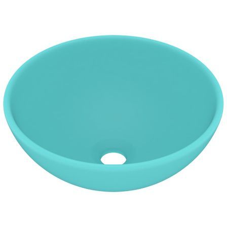 Lavabo rond de salle de bain Vert clair mat 32,5x14cm Céramique