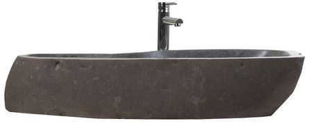 Lavabo vintage pierre gris et naturel Ariel