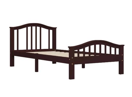 Lit 1 place pin massif marron Gefko 100x200 cm