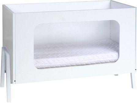 Lit 60x120 cm laqué blanc et plexiglas Holly White