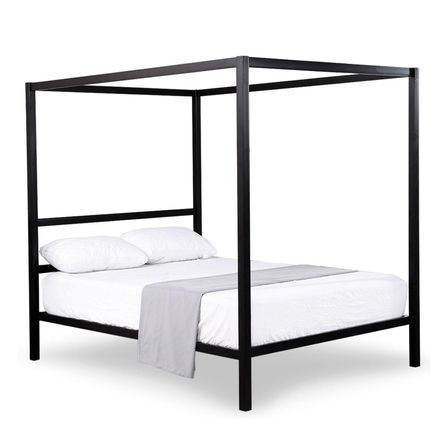 Lit à baldaquin Métal Noir Prime 140