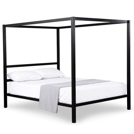 Lit à baldaquin Métal Noir Prime 160