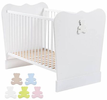 Lit à barreaux bois massif blanc Acapulco 60