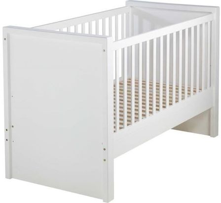 Lit à barreaux transformable laqué blanc Goa 70