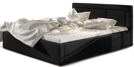 Lit adulte avec coffre de rangement Berlino - Simili cuir rembourré