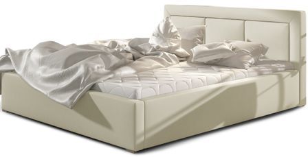 Lit adulte avec coffre de rangement Berlino - Simili cuir rembourré