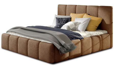 Lit adulte avec coffre de rangement Vika – Velours capitonné